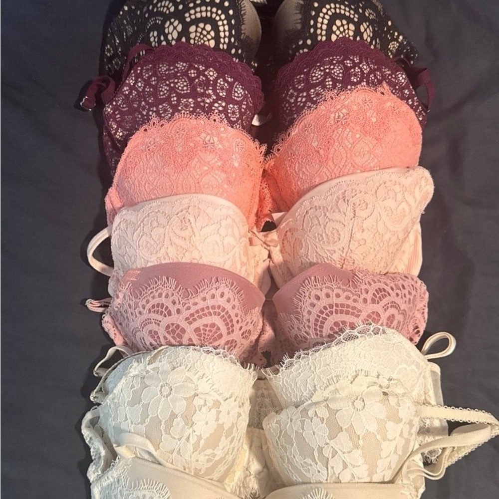 Victoria's Secret Lace Bra Collection - Purple, Pink, Cream